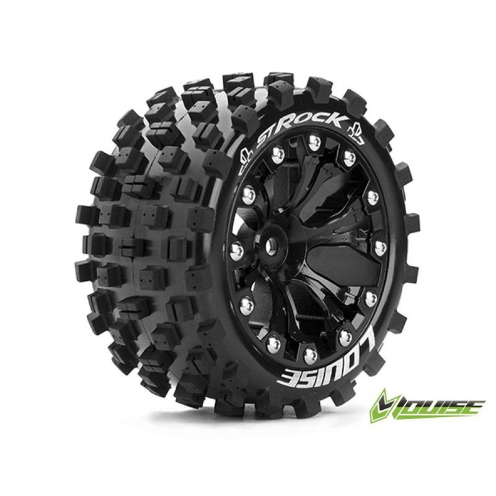 LOUISE ST-Rock soft on 2.8 rim black 12mm (1/2-Offset) 1/10 Stadium Truck - TRX 2WD vo/4WD v/h, Nitro hi (2pcs)