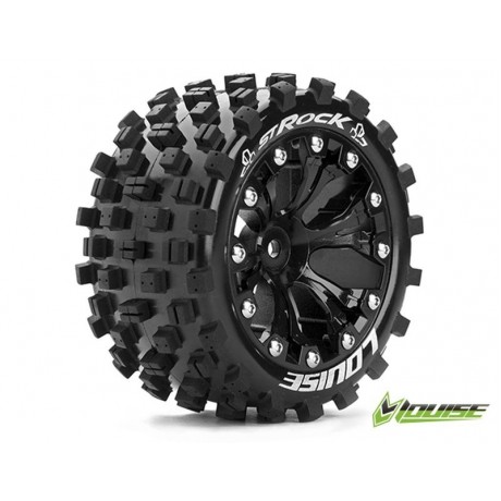 LOUISE ST-Rock soft on 2.8 rim black 12mm (1/2-Offset) 1/10 Stadium Truck - TRX 2WD vo/4WD v/h, Nitro hi (2pcs)