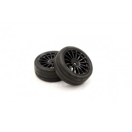 KYOSHO Pre-Glued Tyres 15 Spokes Black Wheels 1:10 Fazer 2.0 Medium (2pcs) 