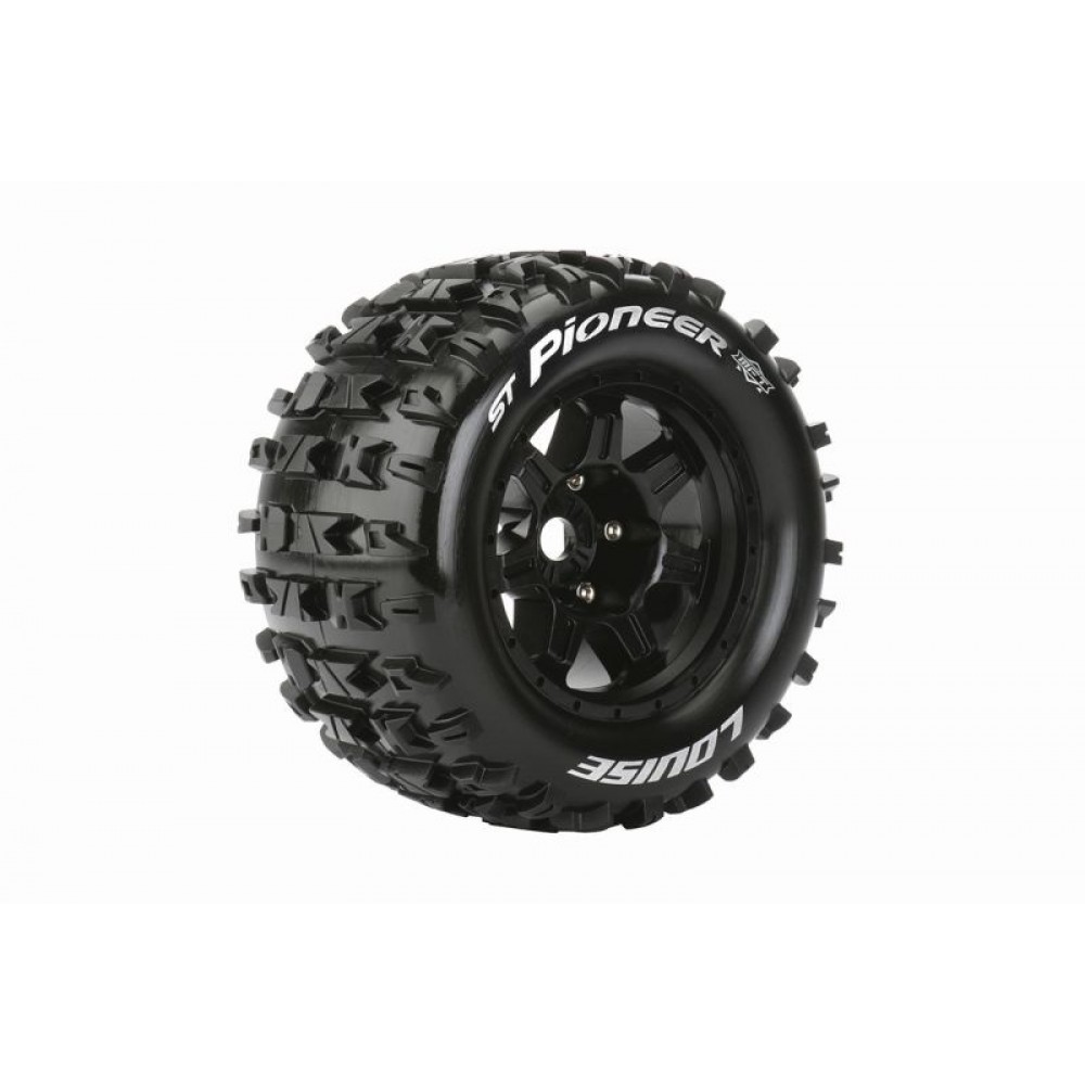 LOUISE ST-Pioneer MFT soft tires a 3.8 rim black 17mm 1/8 Stadium Truck (2pcs) (rim W72xH97mm) 
