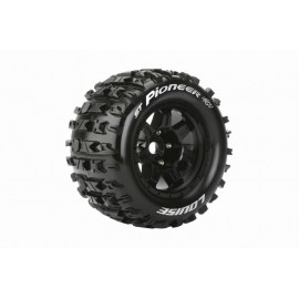 LOUISE ST-Pioneer MFT soft tires a 3.8 rim black 17mm 1/8 Stadium Truck (2pcs) (rim W72xH97mm)  