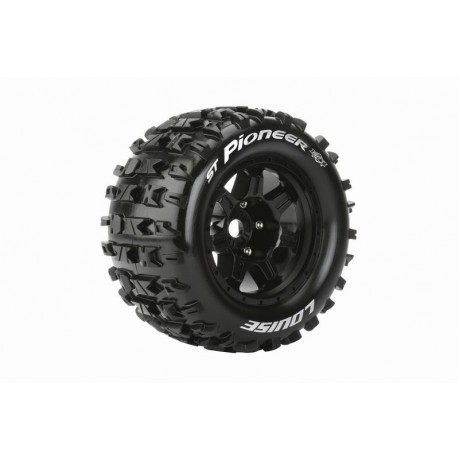 LOUISE ST-Pioneer MFT soft tires a 3.8 rim black 17mm 1/8 Stadium Truck (2pcs) (rim W72xH97mm) 
