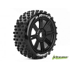 LOUISE - B-ROCK soft - 1-8 Buggy Tyre Set - Mounted - Black Spoke Wheels - Hex 17mm (2pcs)  