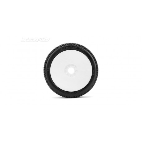 JETKO Block In Super Soft 1:8 Buggy Pre-glued White Revo Rims (2pcs)