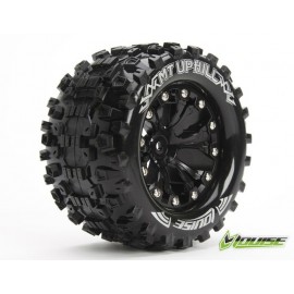 LOUISE MT-Uphill soft on 2.8 rim black 12mm (1/2 offset) 1/10 Monster Truck - TRX 2WD front/4WD front/h Nitro rear (2pcs) 