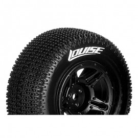 LOUISE MAGLEV - 1/10 Short Course Tire Set - Mounted - Soft - Black Wheels - Hex 12mm (2pcs) 