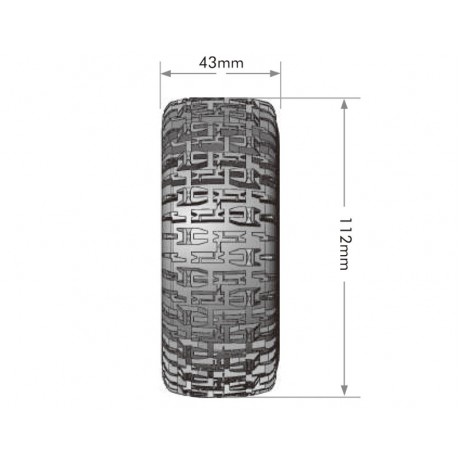 LOUISE SC-Pioneer tires soft on rim black 12/14/17mm Short-Course (replaceable wheel hubs) (2pcs)