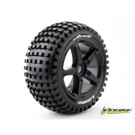 LOUISE T-Rock tires medium-soft on rim black 17mm 1/8 combustion engine Truggy ​(2pcs) 