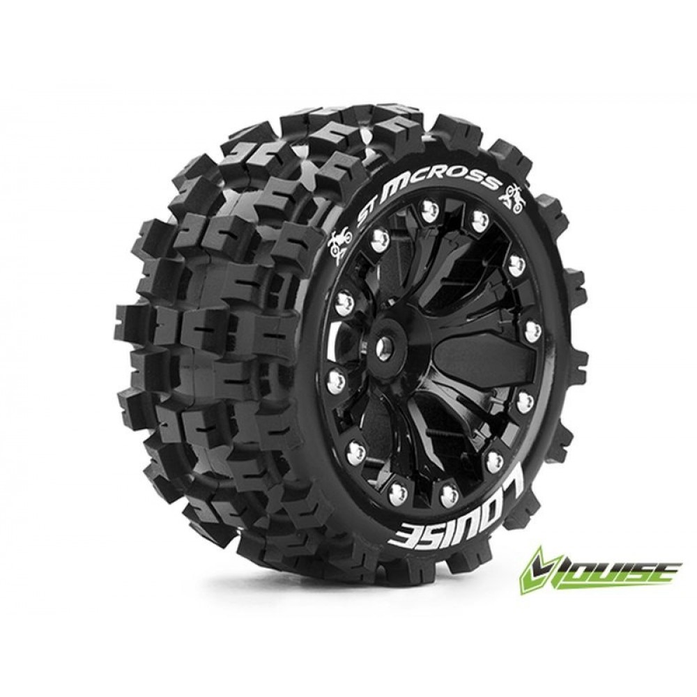 LOUISE ST-MCross soft on 2.8 rim black 12mm (1/2-Offset) 1/10 Stadium Truck - TRX 2WD vo/4WD v/h, Nitro hi (2pcs)