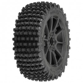 PROLINE SLVR Gladiator M2 (medium) on rim Mach10 black combustion engine 1:8 off road (2pcs)