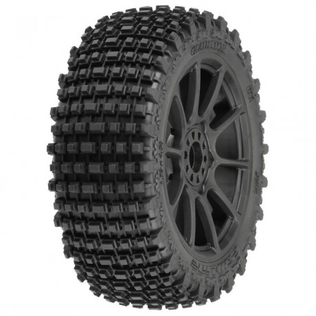 PROLINE SLVR Gladiator M2 (medium) on rim Mach10 black combustion engine 1:8 off road (2pcs)