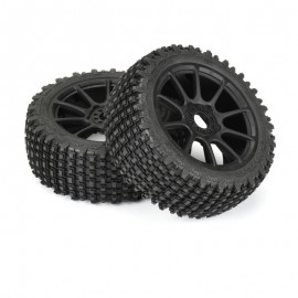 PROLINE SLVR Gladiator M2 (medium) on rim Mach10 black combustion engine 1:8 off road (2pcs) 