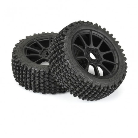 PROLINE SLVR Gladiator M2 (medium) on rim Mach10 black combustion engine 1:8 off road (2pcs)