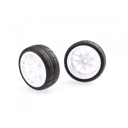 SWEEP 1/10 HANKOOK Tread Belted Pre-Glued D-com Tires for Asphalt (34deg, EXP-C Inserts (4pcs)