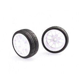 SWEEP 1/10 HANKOOK Tread Belted Pre-Glued D-com Tires for Asphalt (34deg, EXP-C Inserts (4pcs) 