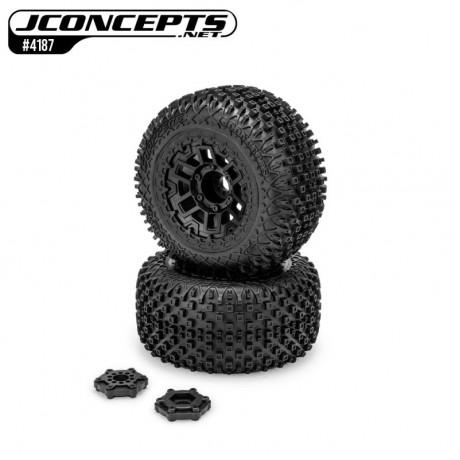 JCONCEPTS Choppers 5.88 medium tires on 3477 black rims TRX MAXX, ARRMA Kraton & Kagama 4S (2pcs)       