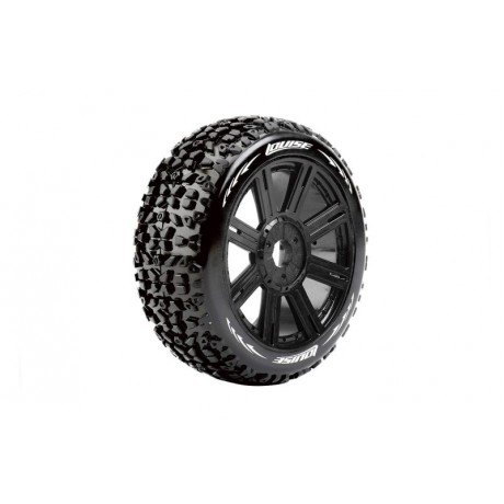 LOUISE - B-MAZINGER - 1-8 Buggy Tyre Set - Mounted - Soft - Black Spoke Wheels - Hex 17mm (2pcs)