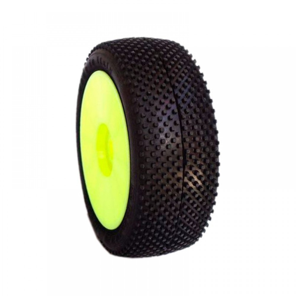 SP TERMINATOR 1/8 OFF-ROAD COMPETITION HYPER SOFT PRE-MOUNTED ON YELLOW WHEEL (2pcs)