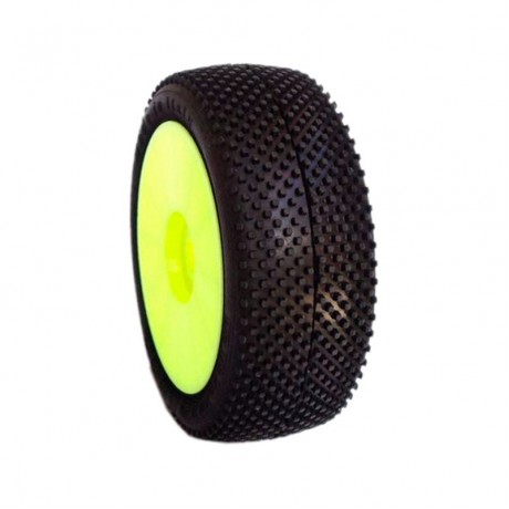 SP TERMINATOR 1/8 OFF-ROAD COMPETITION HYPER SOFT PRE-MOUNTED ON YELLOW WHEEL (2pcs)