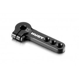 HUDY ALU CLAMP SERVO HORN - KO PROPO, SANWA - 3-HOLE M3 - 23T  
