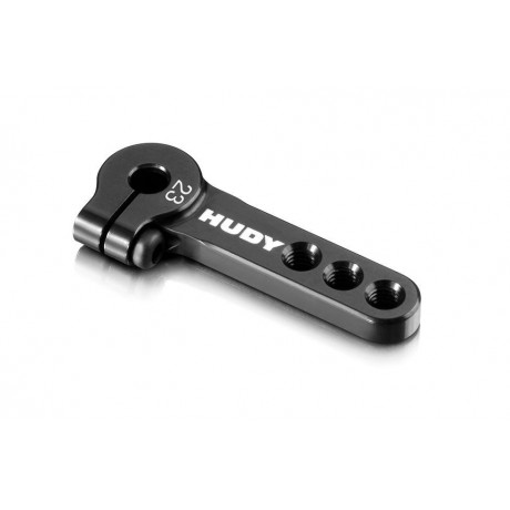 HUDY ALU CLAMP SERVO HORN - KO PROPO, SANWA - 3-HOLE M3 - 23T 