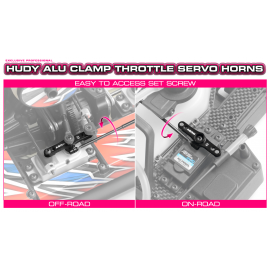 HUDY - Alu Clamp Throttle Servo Horn - M3 Thread - Futaba, Savöx - 25T  