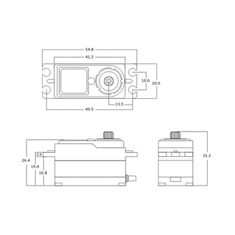 SRT CH6012 Low Profile D1 Drift (0.06s/12.0kg/7.4V) Coreless Servo