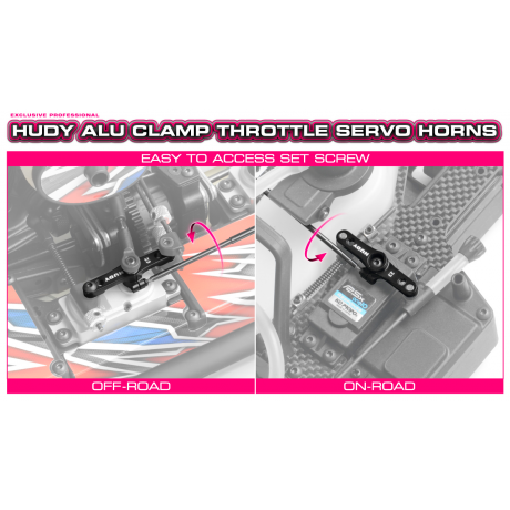 HUDY - Alu Clamp Throttle Servo Horn - Futaba, Savöx - 25T 