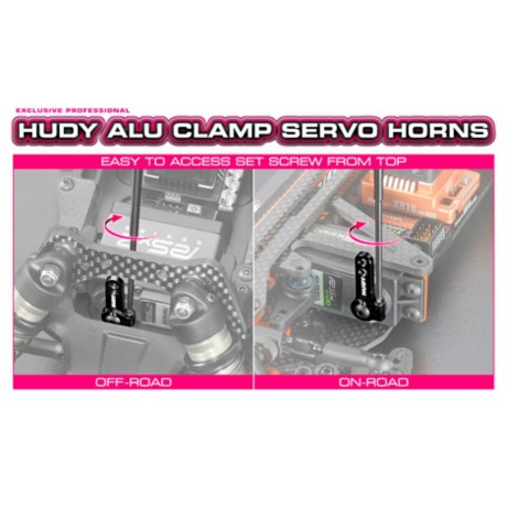 HUDY  Alu Clamp Servo Horn - Futaba  Savöx - 2-Hole - 25T