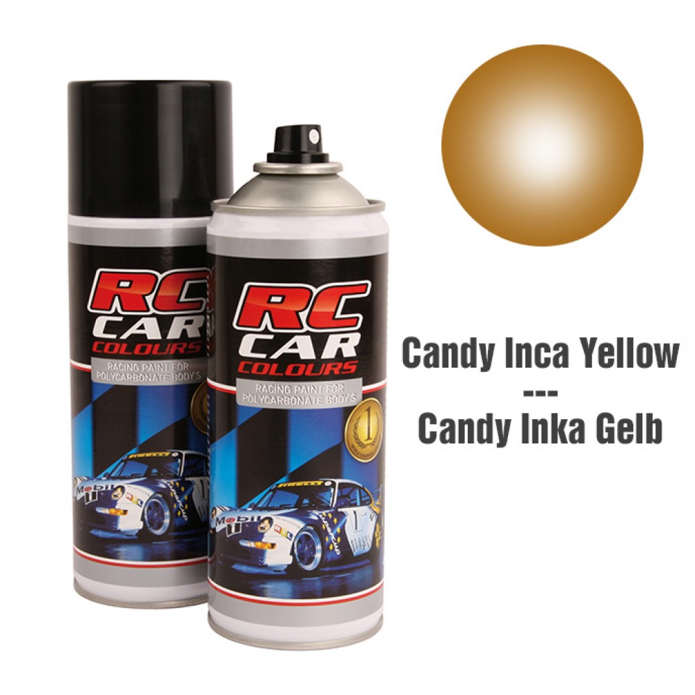 RC CAR COLOURS Lexan Spray Candy Inca Yellow 150ml