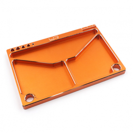 YEAH RACING ALUMINUM PARTS TRAY 14.5 X 9.5 X 0.9 CM ORANGE