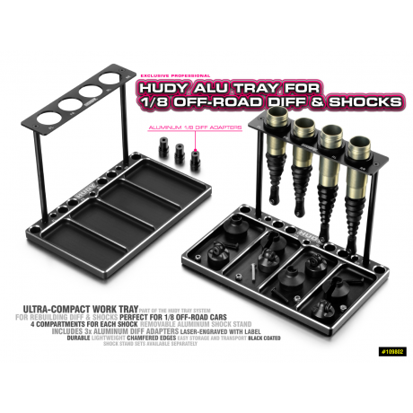 HUDY Alu Off road 1/8 Diff and Shock Tray