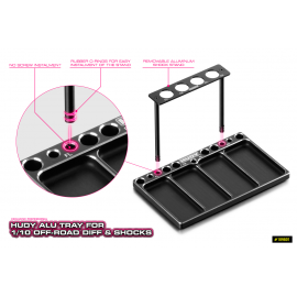 HUDY Alu Off road 1/10 Diff and Shock Tray 