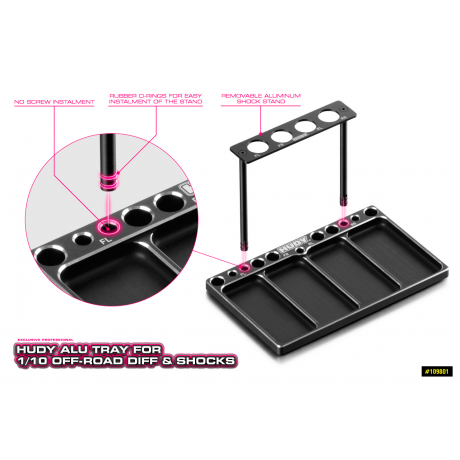 HUDY Alu Off road 1/10 Diff and Shock Tray