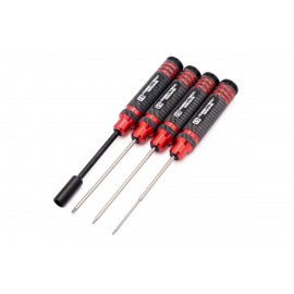 HOBBYTECH Hex Wrench Set 1.5 / 2 / 2.5mm and Nut 7mm (Red) 