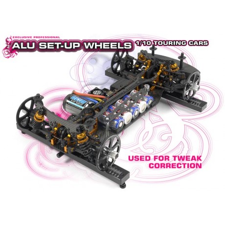 HUDY Alu Set-up Wheel for 1/10 Touring Cars (4pcs)