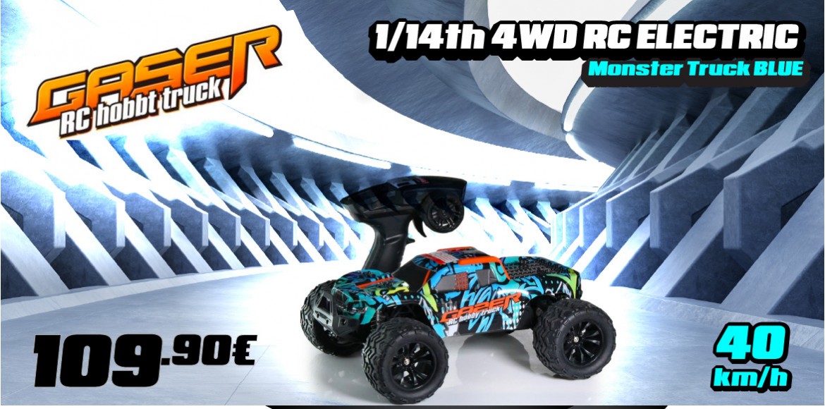 01332 GASER 1/14th 4WD RC ELECTRIC Monster Truck BLUE