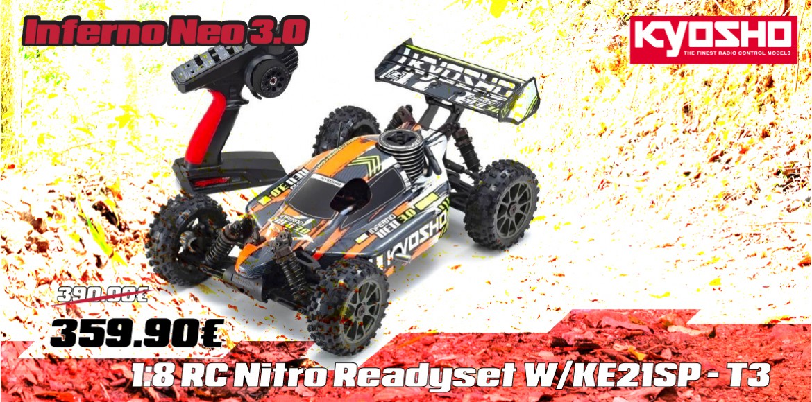 KYOSHO Inferno Neo 3.0 1:8 RC Nitro Readyset w/KE21SP - T3 